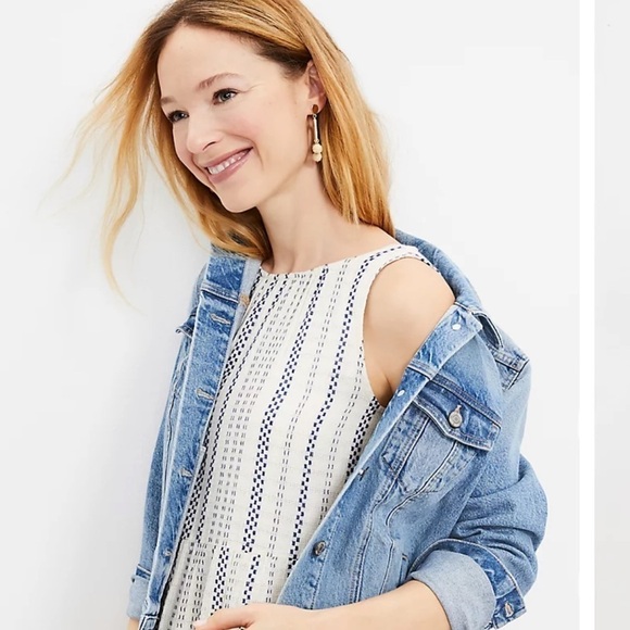 LOFT Dotted Tiered Swing Dress XL - Picture 12 of 13